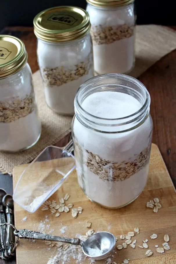 Closeup of Master Muffin Mix in a Mason jar