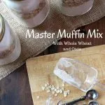 Three jars of muffin mix with the words 