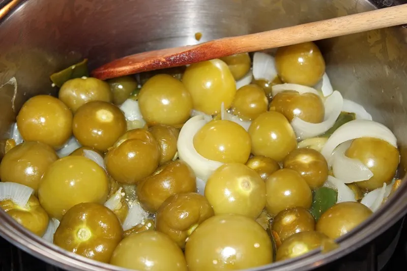 Easy Green Sauce for Freezing - Tomatillos, onions, peppers, and spices make an easy to make, delicious green sauce that's also suitable for freezing. Use as salsa or a topping for chicken enchiladas. So good!