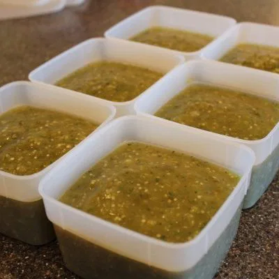 Easy Green Sauce in freezer containers
