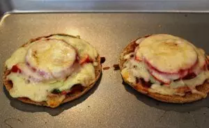 Veggie Pizza Rounds fresh out of the oven