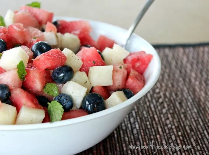 Watemelon and Blueberry Salad with Mint 3
