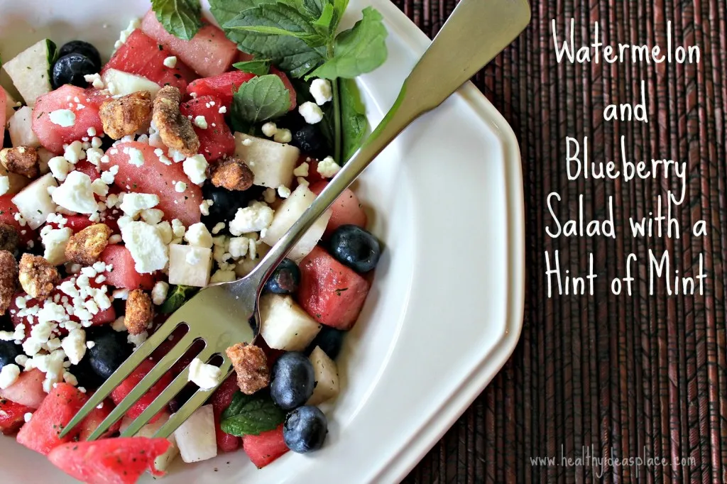 Watermelon and Blueberry Salad with Mint