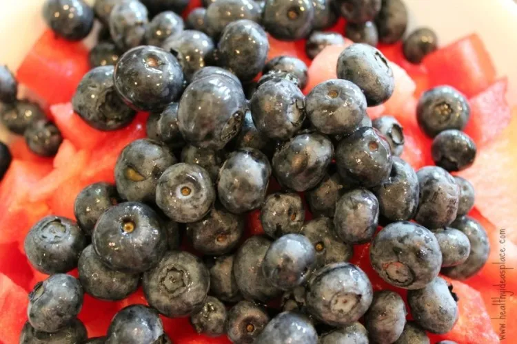 Watermelon and Blueberry Salad with mint 5