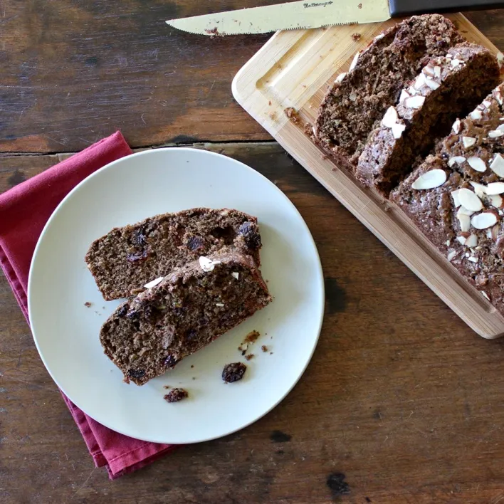 Zucchini Bread with Dark Chocolate and Dried Cherries - Zucchini bread takes on the sweet, rich flavors of dark chocolate and dried cherries for a delicious take on an old favorite. | HealthyIdeasPlace.com