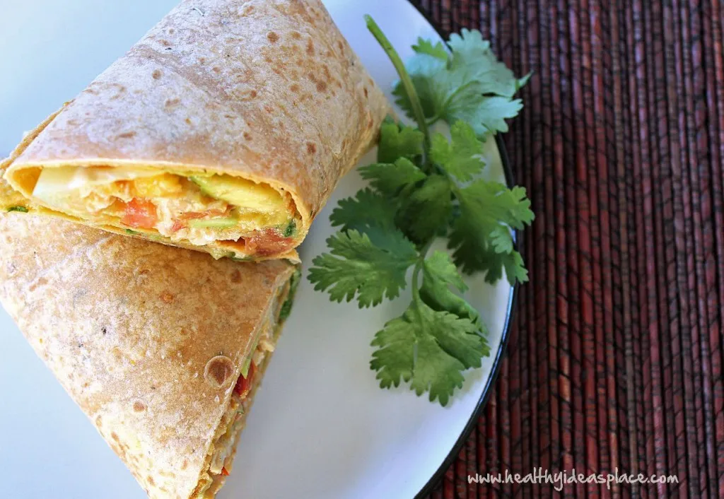 Tomato & Mango Chicken Salad Wrap (no mayo)