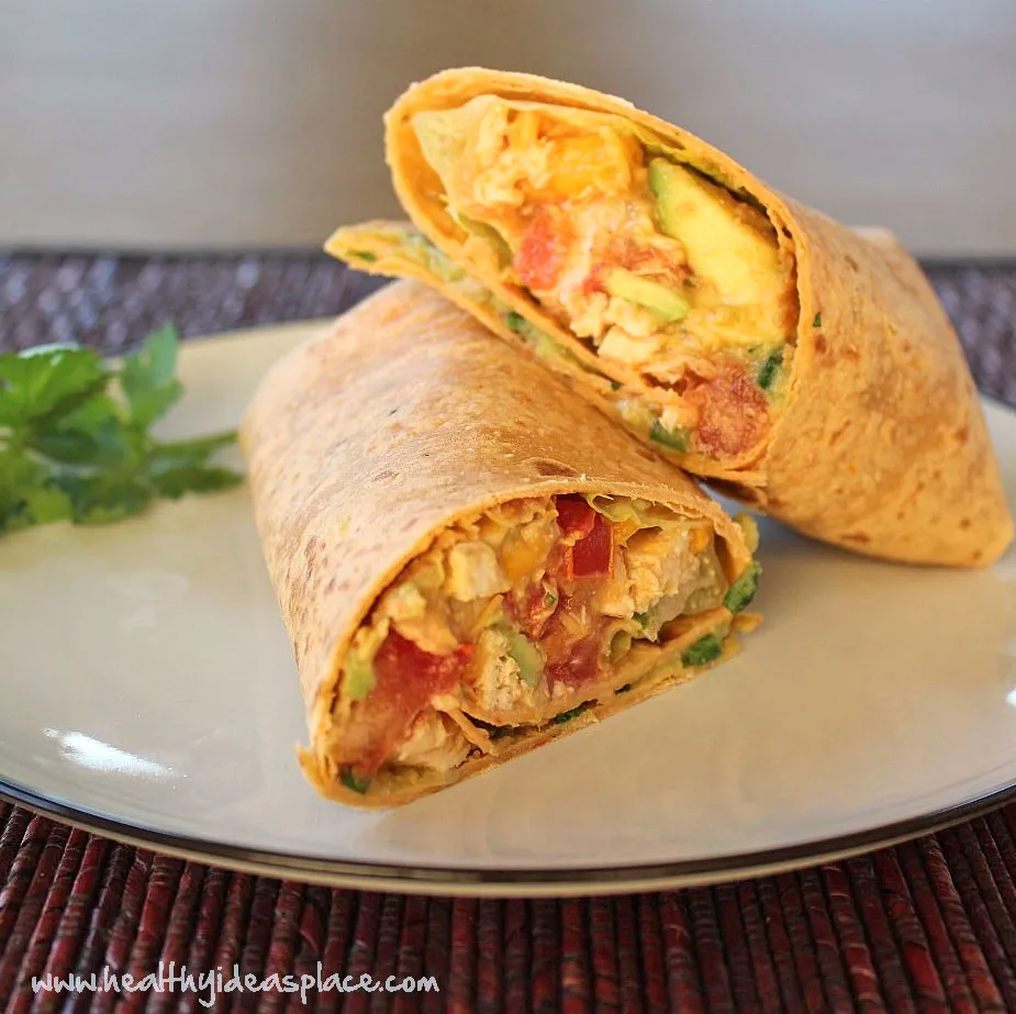 Tomato & Mango Chicken Salad Wrap (no mayo)
