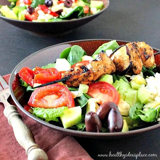 Mediterranean Salad with Grilled Chicken
