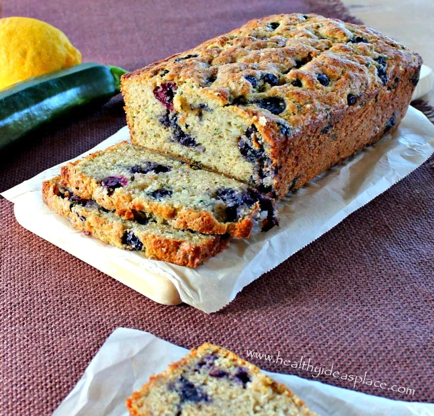 Zucchini Bread with Blueberries and Lemon 