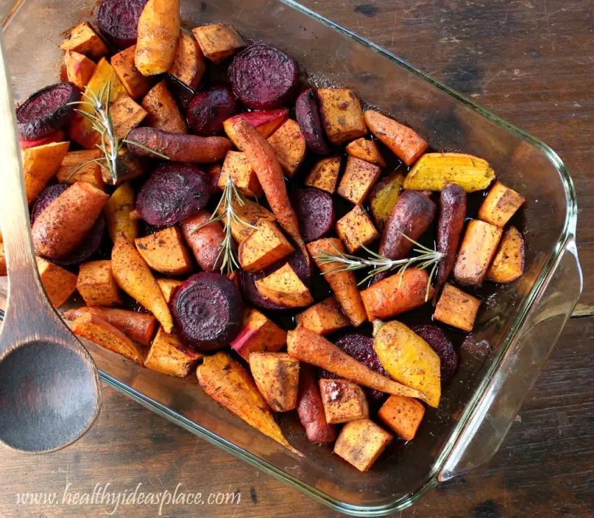 Maple Balsamic Roasted Winter Vegetables