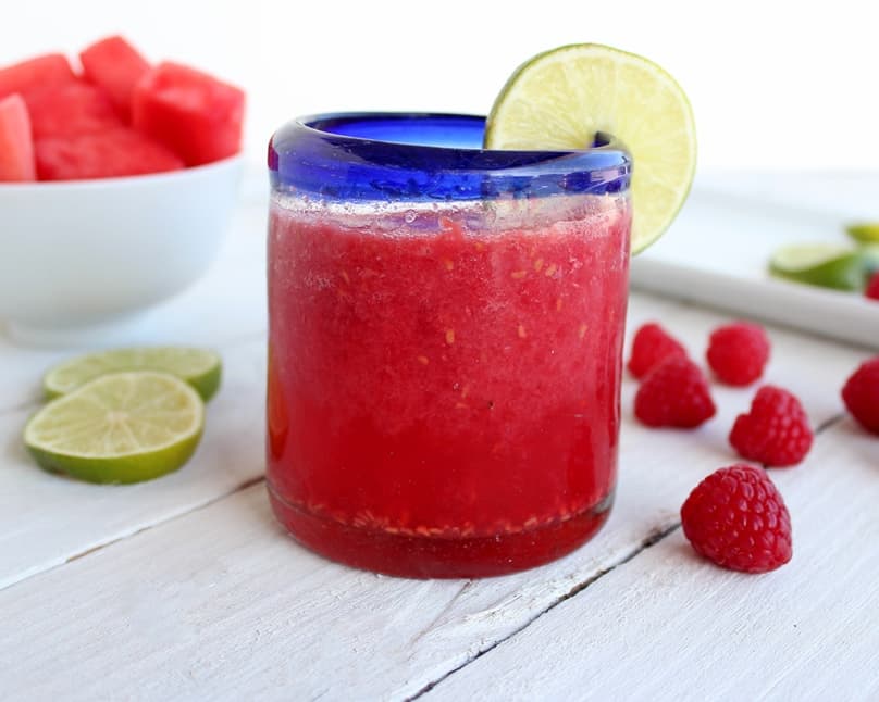 Raspberry Watermelon Slushies - Made with fresh raspberries and watermelon, these slushies are a delightfully refreshing treat on a hot summer day.
