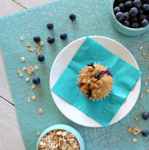 Blueberry Oat Muffins - mouthwatering, homemade blueberry muffins filled to the brim with fresh blueberries and whole grains are nourishing and filling.
