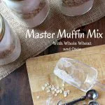 Three jars of muffin mix with the words 