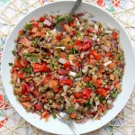 Lentil salad in a bowl