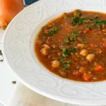 Vegetable lentil Soup in a bowl