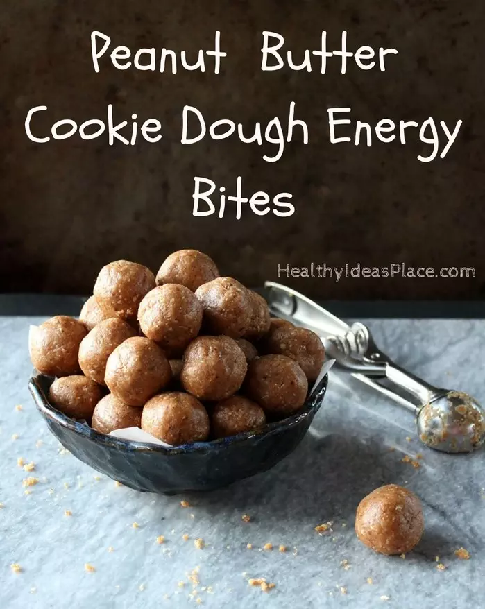 Peanut Butter Cookie Dough Energy Bites - Tastes like peanut butter cookie dough but have more to offer nutritionally than traditional cookie dough. They’re great for a quick snack or treat in the afternoon, or a pre- or post-workout fuel for your body.