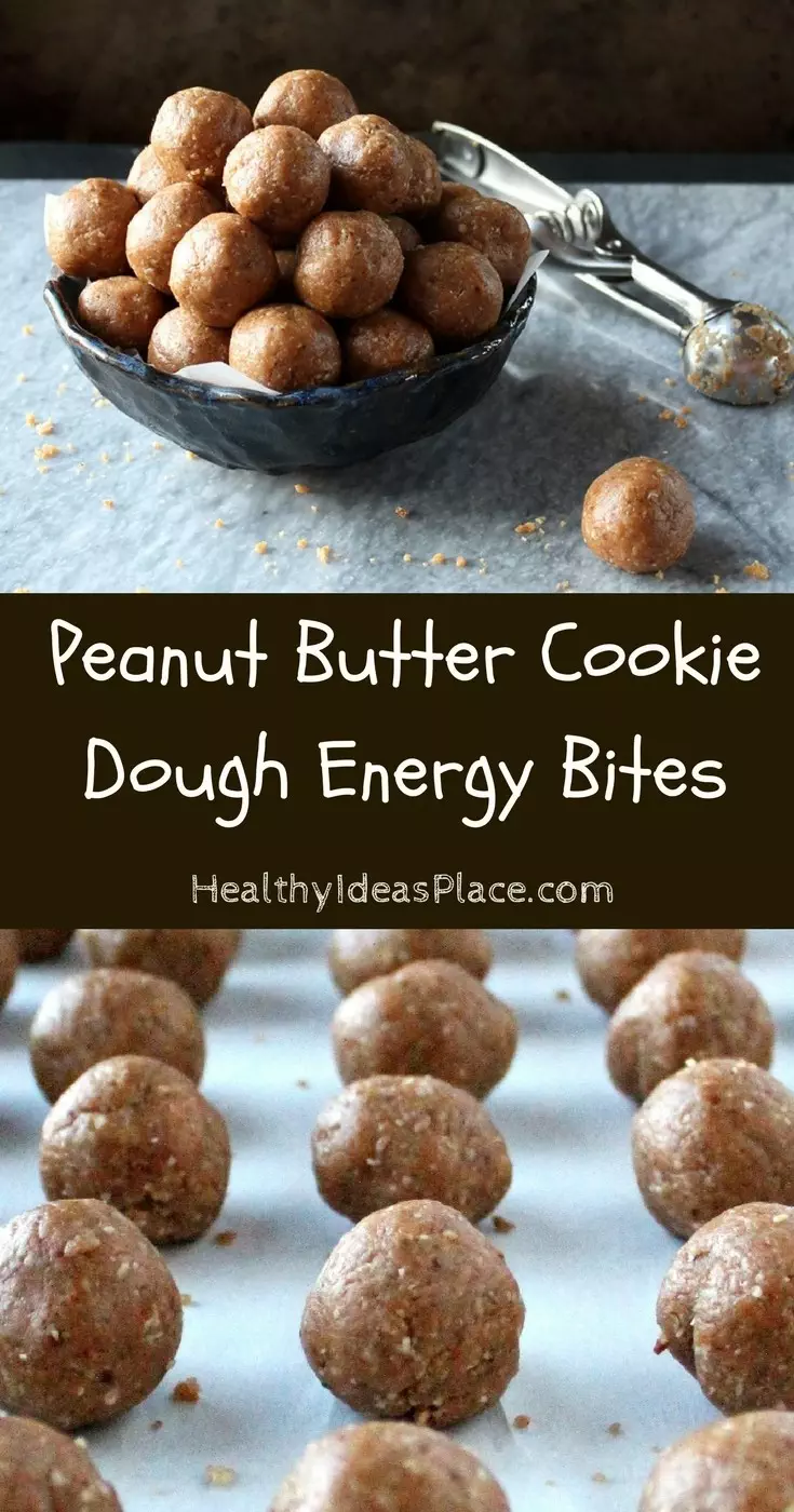 Peanut Butter Cookie Dough Energy Bites - Tastes like peanut butter cookie dough but have more to offer nutritionally than traditional cookie dough. They’re great for a quick snack or treat in the afternoon, or a pre- or post-workout fuel for your body.