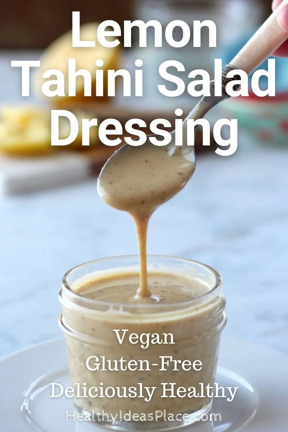 Salad dressing in clear jar