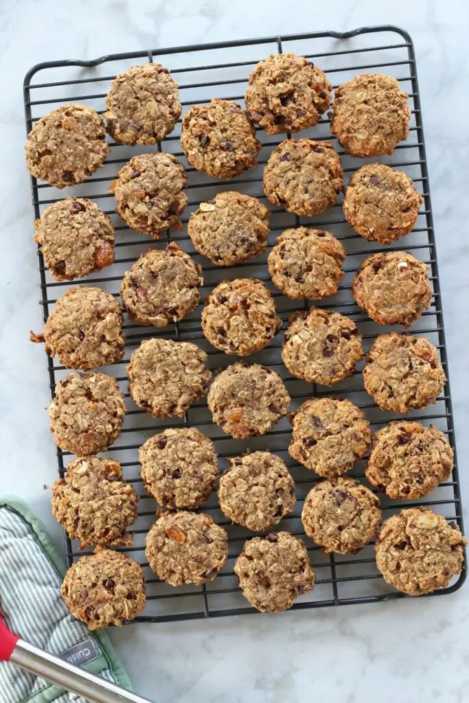 Breakfast cookies cooling on rack