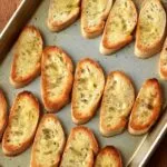 broiled crostini on pan